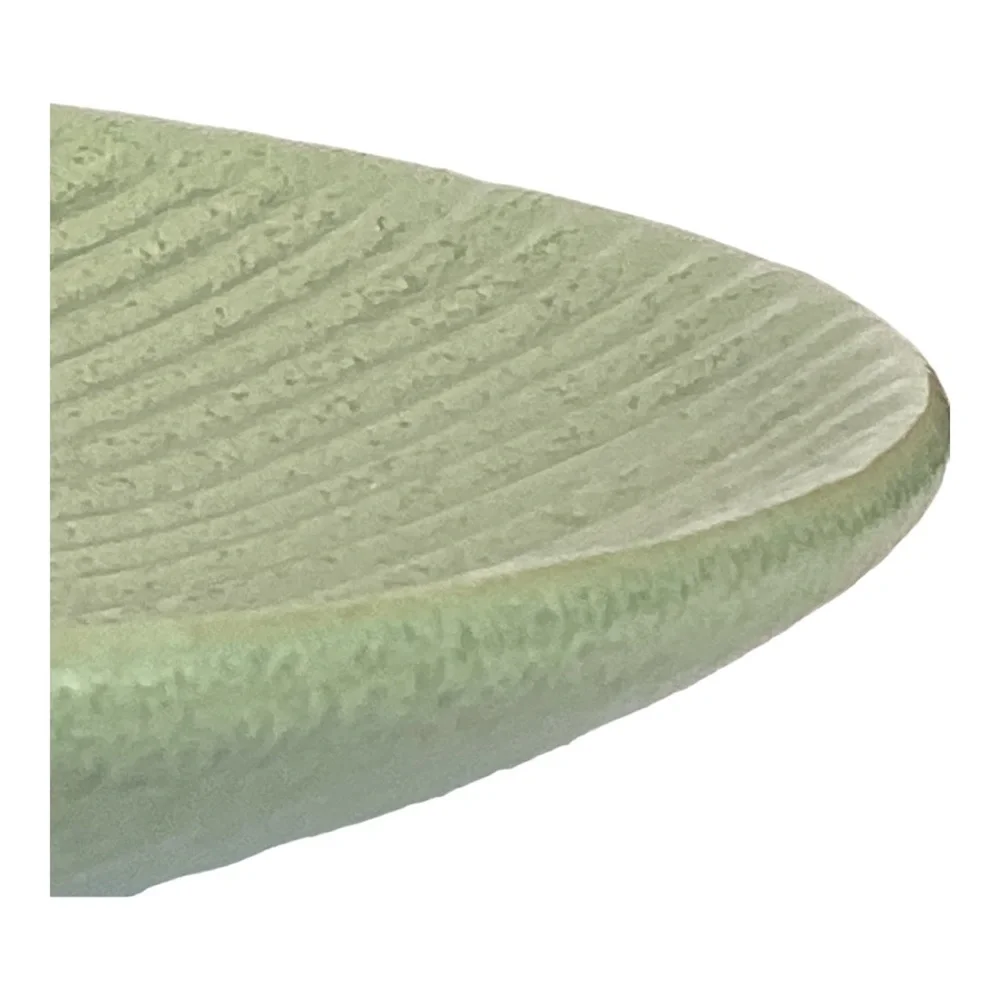 Pier 1 Essentials Stoneware Rippled Plate Green Single Heavy Dinner Plate